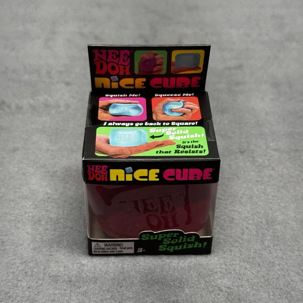 Nee Doh Nice Cube - Super Solid Squish! (Pink) - Brand New/Factory Sealed!